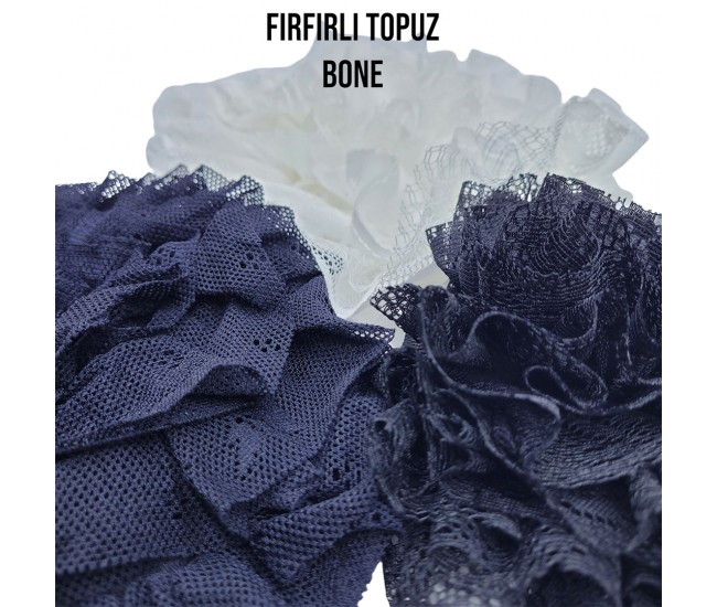 FIRFIRLI TOPUZ BONESİ DİKİŞLİ LACİVERT FIRFIRLI TOPUZ BONESİ DİKİŞLİ LACİVERT