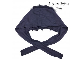 FIRFIRLI TOPUZ BONESİ DİKİŞLİ LACİVERT