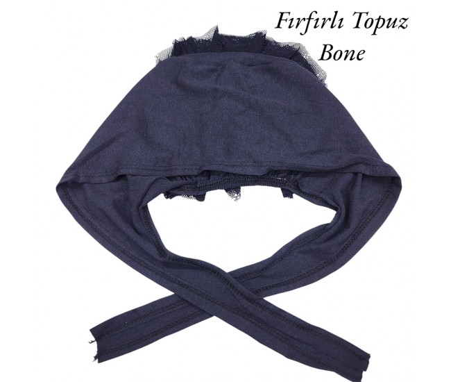 FIRFIRLI TOPUZ BONESİ DİKİŞLİ LACİVERT FIRFIRLI TOPUZ BONESİ DİKİŞLİ LACİVERT