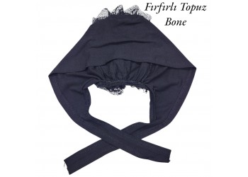 FIRFIRLI TOPUZ BONESİ DİKİŞLİ SİYAH