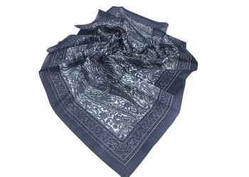 SOFT EŞARP ETRO DESEN SİYAH-GRİ