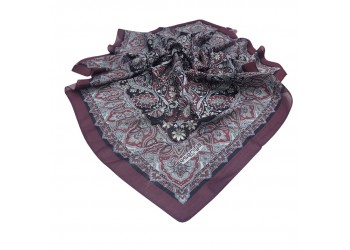 SOFT EŞARP ETNİK BORDO-SİYAH