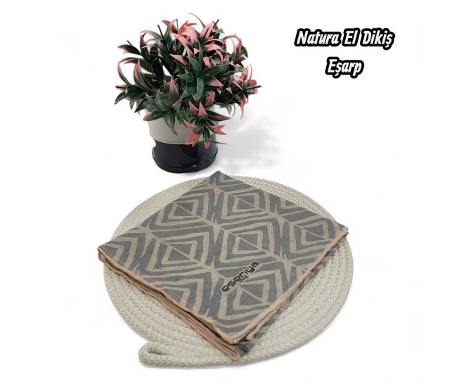 Natura El Dikişi Eşarp – Form Desen