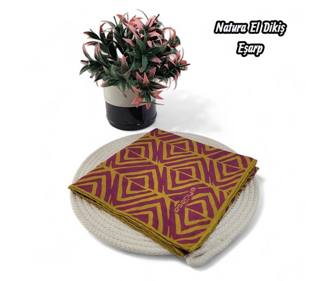 Natura El Dikişi Eşarp – Form Desen