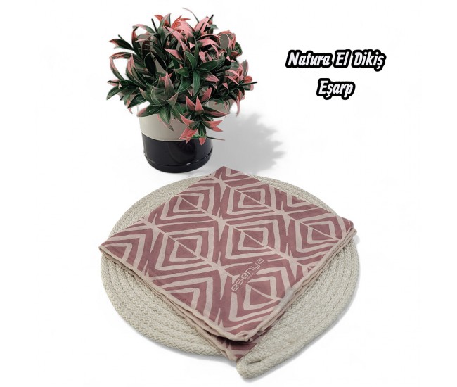 Natura El Dikişi Eşarp – Form Desen