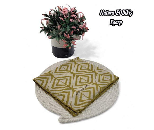 Natura El Dikişi Eşarp – Form Desen
