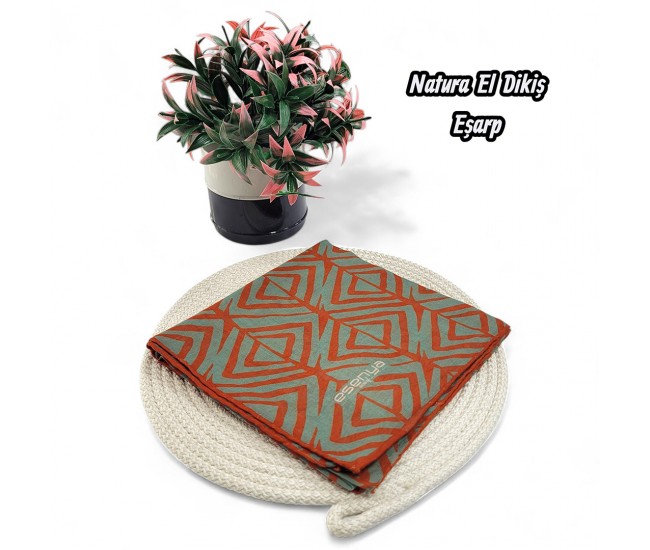 Natura El Dikişi Eşarp – Form Desen