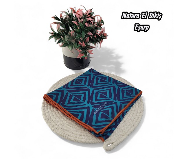 Natura El Dikişi Eşarp – Form Desen