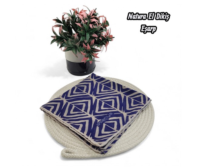 Natura El Dikişi Eşarp – Form Desen