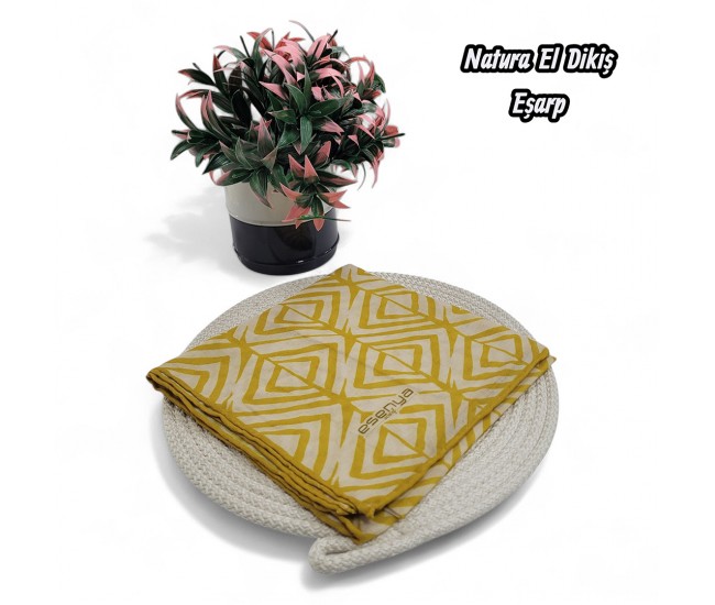 Natura El Dikişi Eşarp – Form Desen
