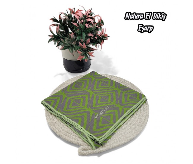 Natura El Dikişi Eşarp – Form Desen