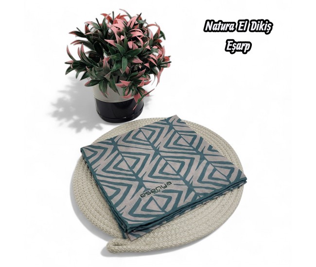 Natura El Dikişi Eşarp – Form Desen