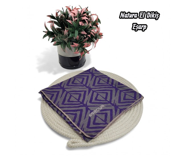 Natura El Dikişi Eşarp – Form Desen
