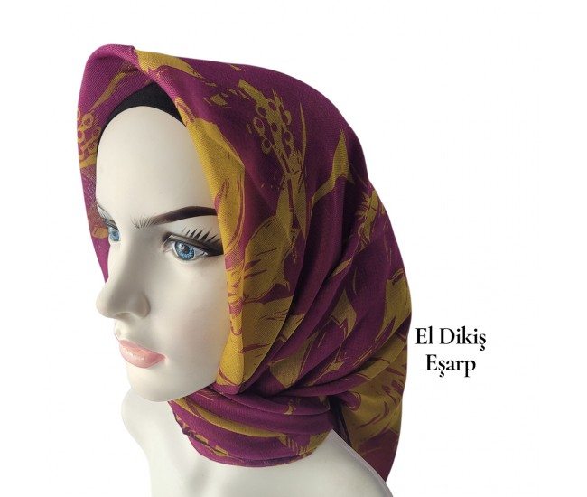Natura El Dikişi Eşarp – Gece Çiçeği Desen Natura El Dikişi Eşarp – Gece Çiçeği Desen
