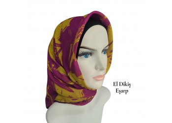 Natura El Dikişi Eşarp – Gece Çiçeği Desen