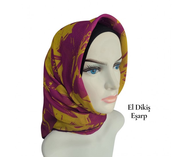 Natura El Dikişi Eşarp – Gece Çiçeği Desen Natura El Dikişi Eşarp – Gece Çiçeği Desen