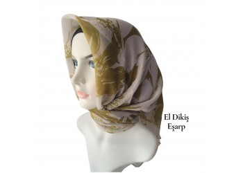 Natura El Dikişi Eşarp – Gece Çiçeği Desen