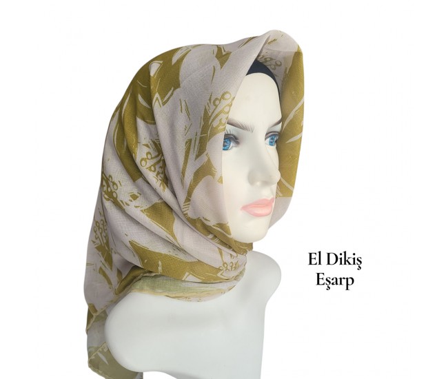Natura El Dikişi Eşarp – Gece Çiçeği Desen
