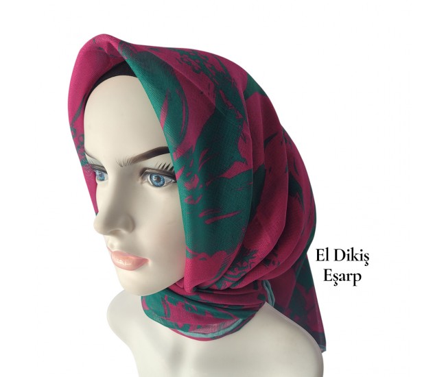 Natura El Dikişi Eşarp – Gece Çiçeği Desen