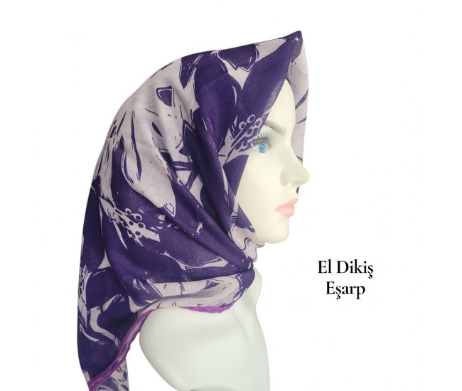 Natura El Dikişi Eşarp – Gece Çiçeği Desen Natura El Dikişi Eşarp – Gece Çiçeği Desen