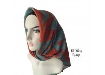 Natura El Dikişi Eşarp – Gece Çiçeği Desen