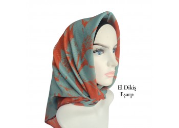 Natura El Dikişi Eşarp – Gece Çiçeği Desen