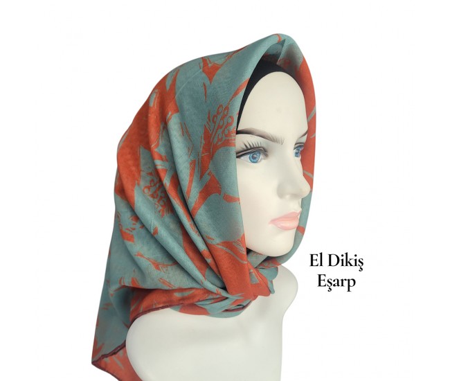 Natura El Dikişi Eşarp – Gece Çiçeği Desen Natura El Dikişi Eşarp – Gece Çiçeği Desen