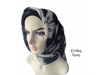 Natura El Dikişi Eşarp – Gece Çiçeği Desen