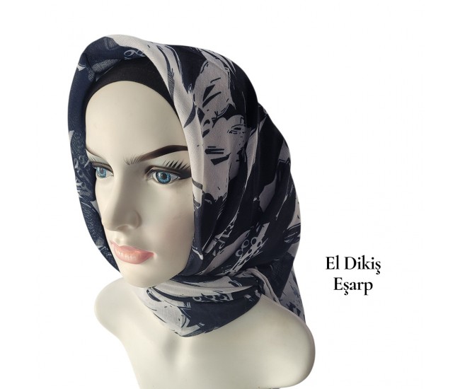 Natura El Dikişi Eşarp – Gece Çiçeği Desen