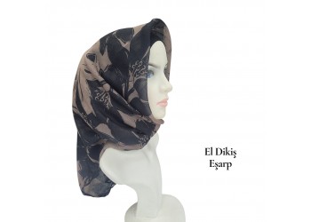 Natura El Dikişi Eşarp – Gece Çiçeği Desen