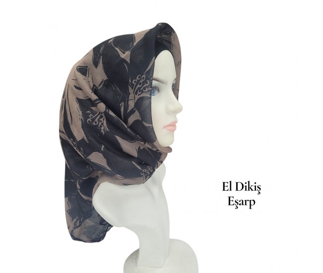 Natura El Dikişi Eşarp – Gece Çiçeği Desen