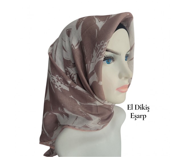 Natura El Dikişi Eşarp – Gece Çiçeği Desen