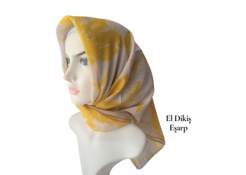 Natura El Dikişi Eşarp – Gece Çiçeği Desen