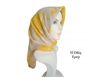 Natura El Dikişi Eşarp – Gece Çiçeği Desen