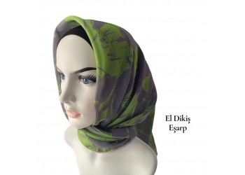 Natura El Dikişi Eşarp – Gece Çiçeği Desen