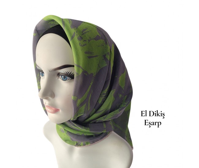 Natura El Dikişi Eşarp – Gece Çiçeği Desen Natura El Dikişi Eşarp – Gece Çiçeği Desen