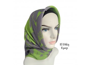 Natura El Dikişi Eşarp – Gece Çiçeği Desen