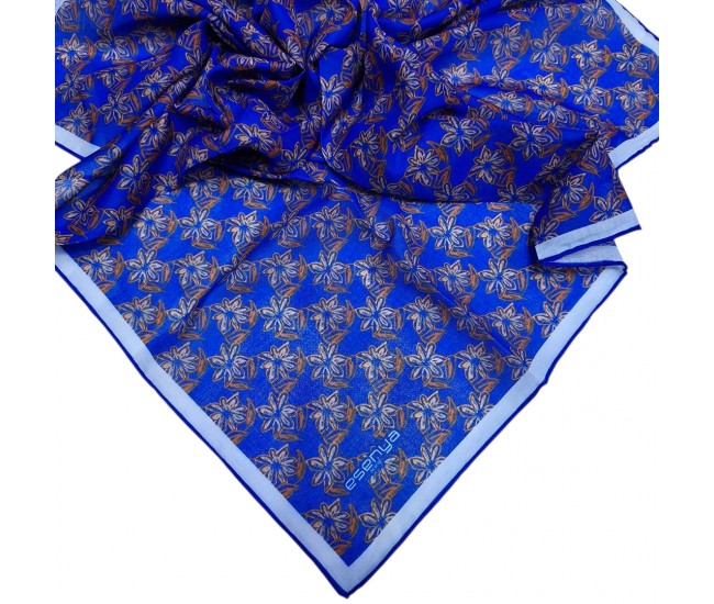 Soft Eşarp Sümbül Desen Saks Soft Eşarp Sümbül Desen Saks