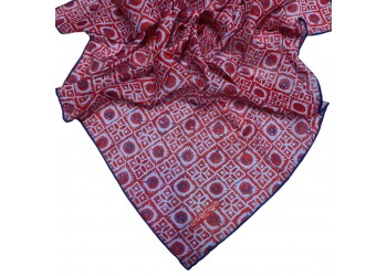 Soft Eşarp Etnik Desen KIRMIZI