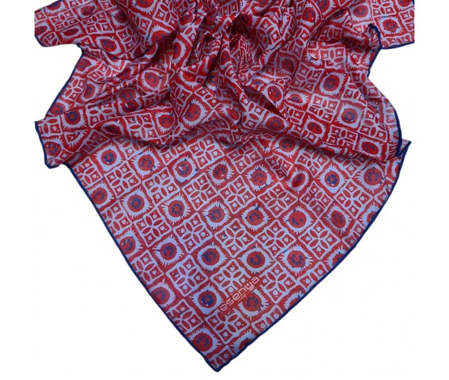 Soft Eşarp Etnik Desen KIRMIZI