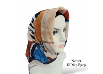 Natura El Dikişi Eşarp – Üçgen Ritim Desen