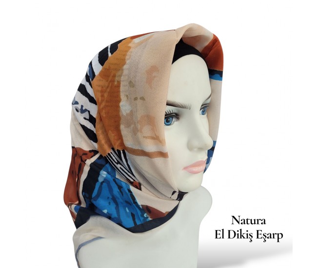 Natura El Dikişi Eşarp – Üçgen Ritim Desen Natura El Dikişi Eşarp – Üçgen Ritim Desen