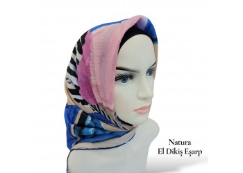 Natura El Dikişi Eşarp – Üçgen Ritim Desen