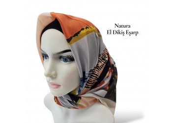 Natura El Dikişi Eşarp – Üçgen Ritim Desen