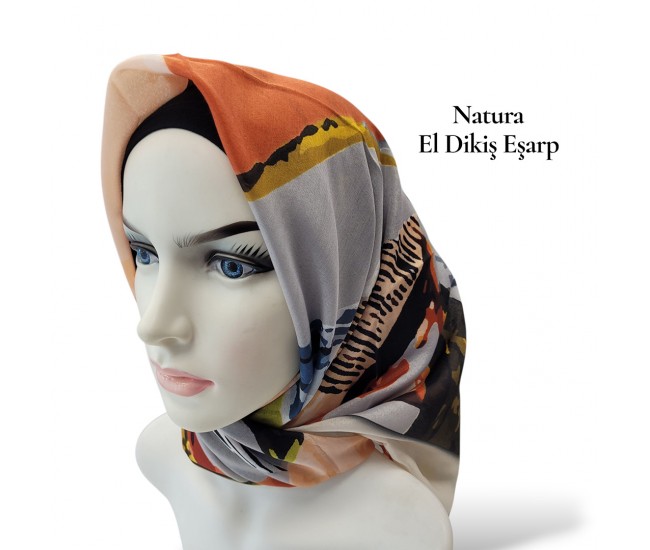 Natura El Dikişi Eşarp – Üçgen Ritim Desen Natura El Dikişi Eşarp – Üçgen Ritim Desen