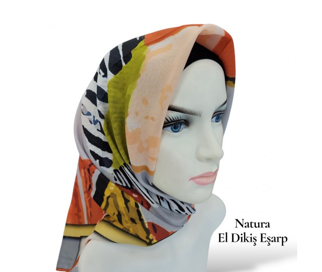 Natura El Dikişi Eşarp – Üçgen Ritim Desen Natura El Dikişi Eşarp – Üçgen Ritim Desen