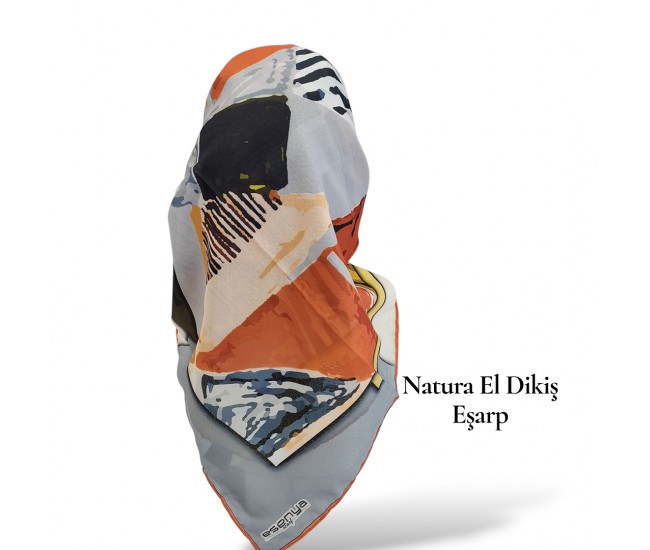Natura El Dikişi Eşarp – Üçgen Ritim Desen Natura El Dikişi Eşarp – Üçgen Ritim Desen