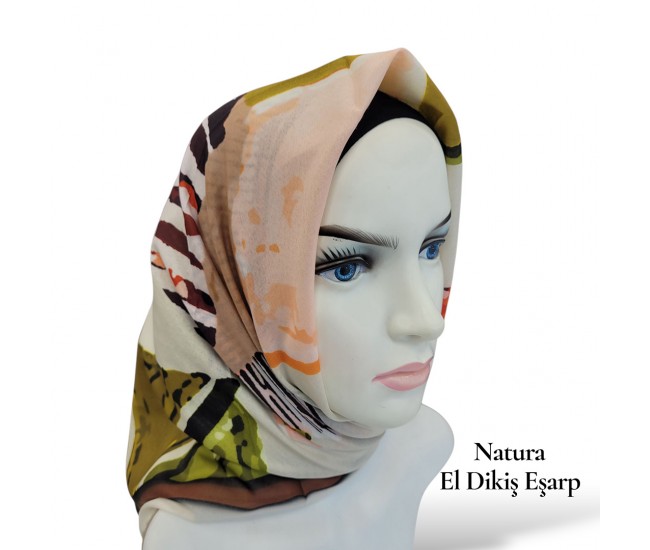 Natura El Dikişi Eşarp – Üçgen Ritim Desen Natura El Dikişi Eşarp – Üçgen Ritim Desen