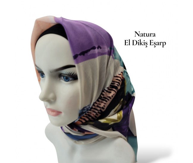 Natura El Dikişi Eşarp – Üçgen Ritim Desen Natura El Dikişi Eşarp – Üçgen Ritim Desen