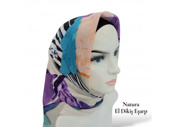 Natura El Dikişi Eşarp – Üçgen Ritim Desen